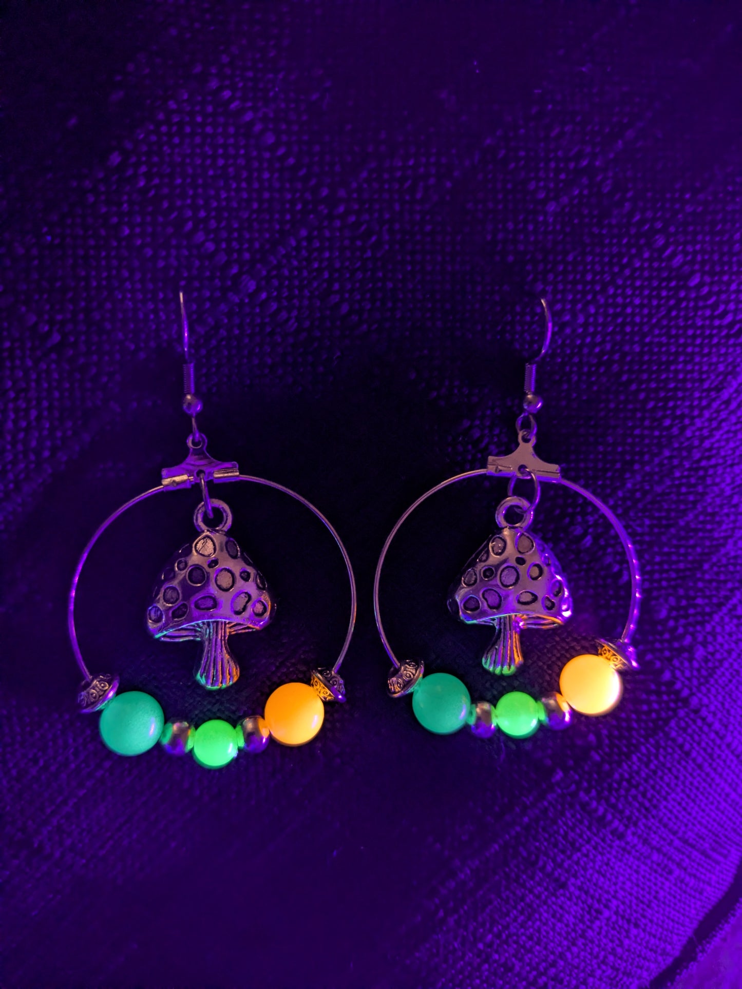 Big Mushroom Hoop Glow Earrings