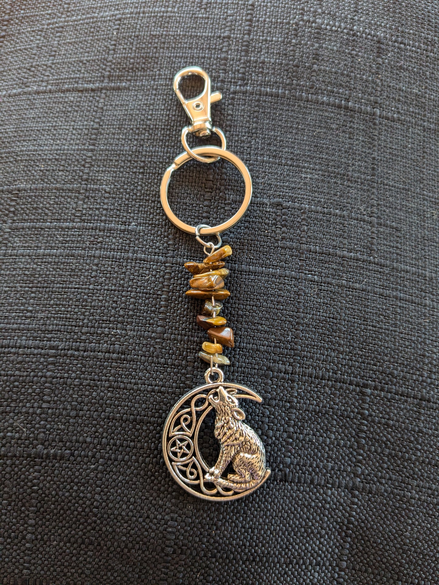 Wolf Moon Crystal Keychain