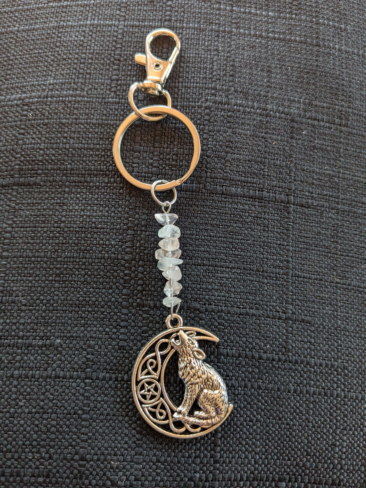 Wolf Moon Crystal Keychain