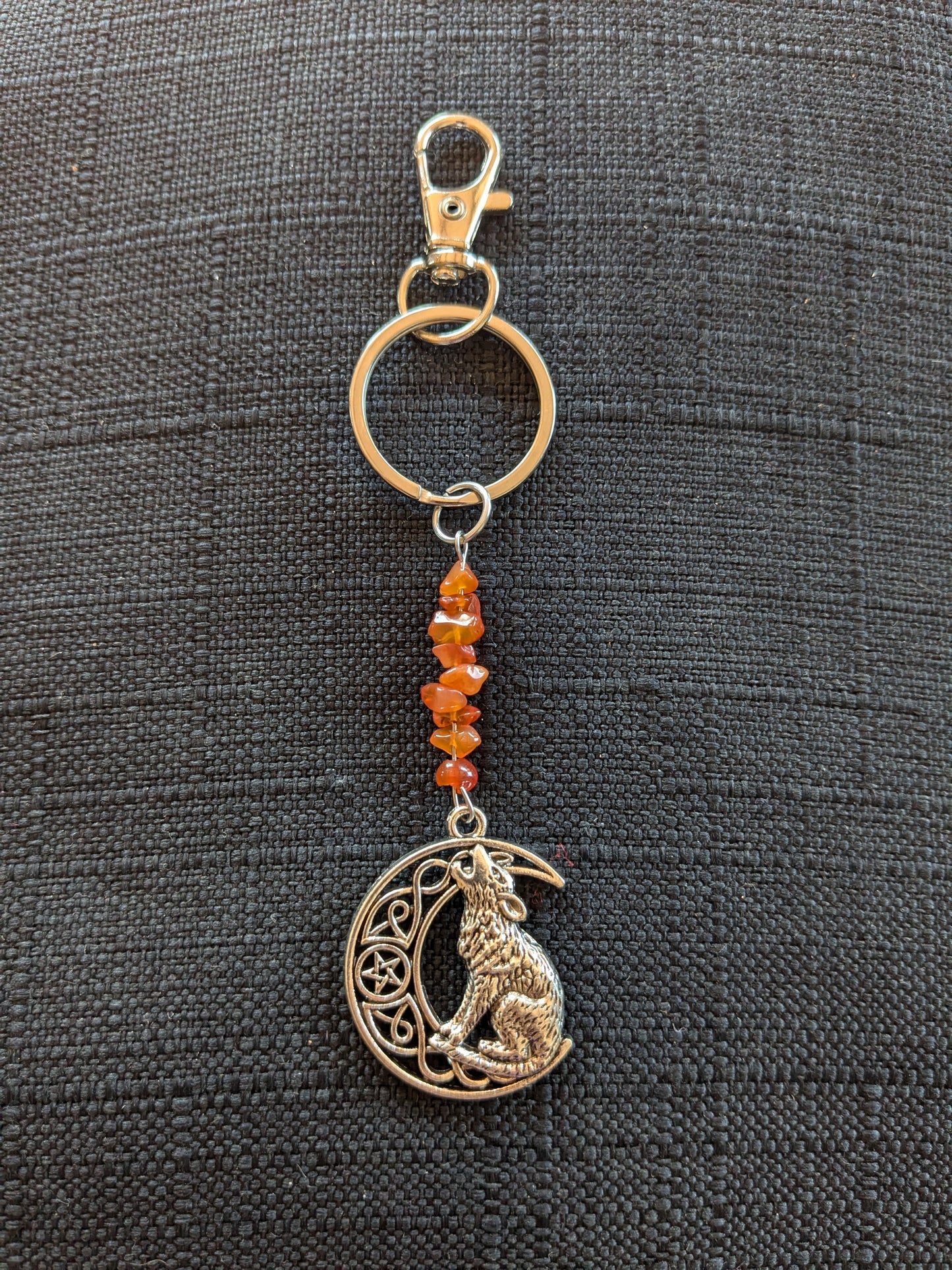 Wolf Moon Crystal Keychain