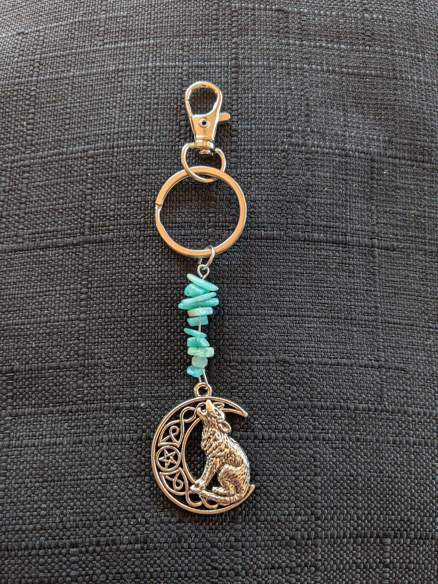 Wolf Moon Crystal Keychain