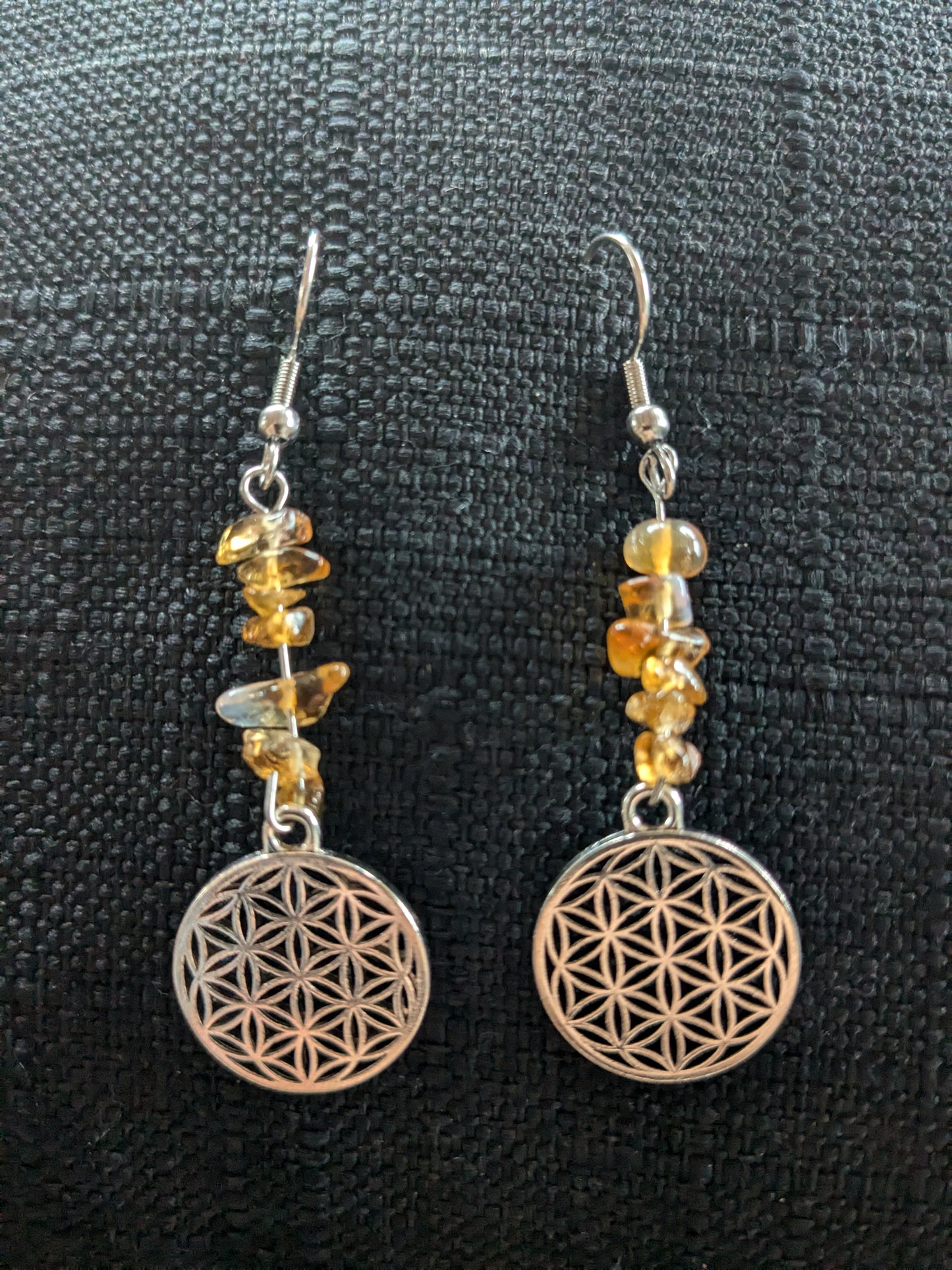 Flower Of Life Crystal Earrings