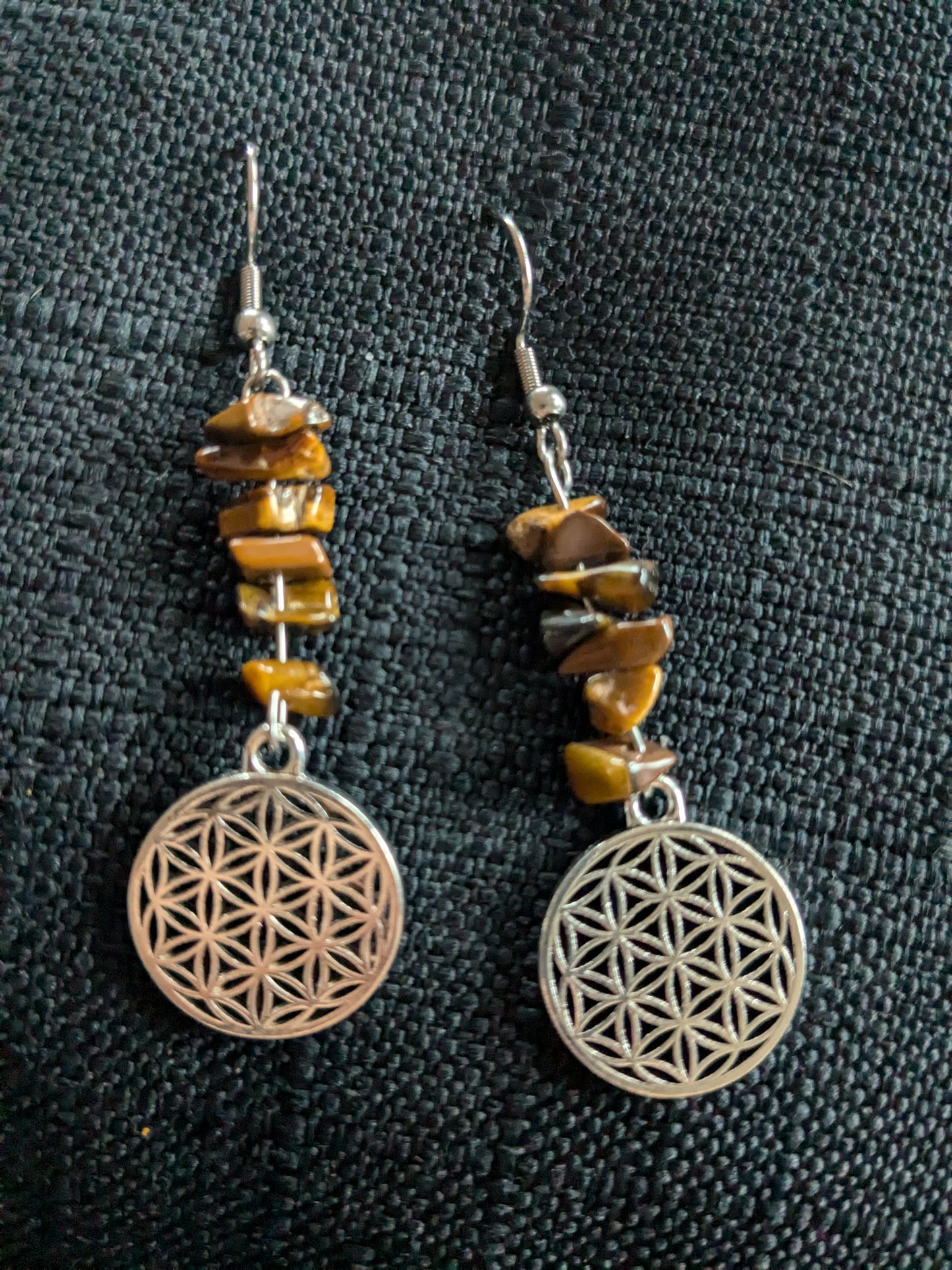 Flower Of Life Crystal Earrings