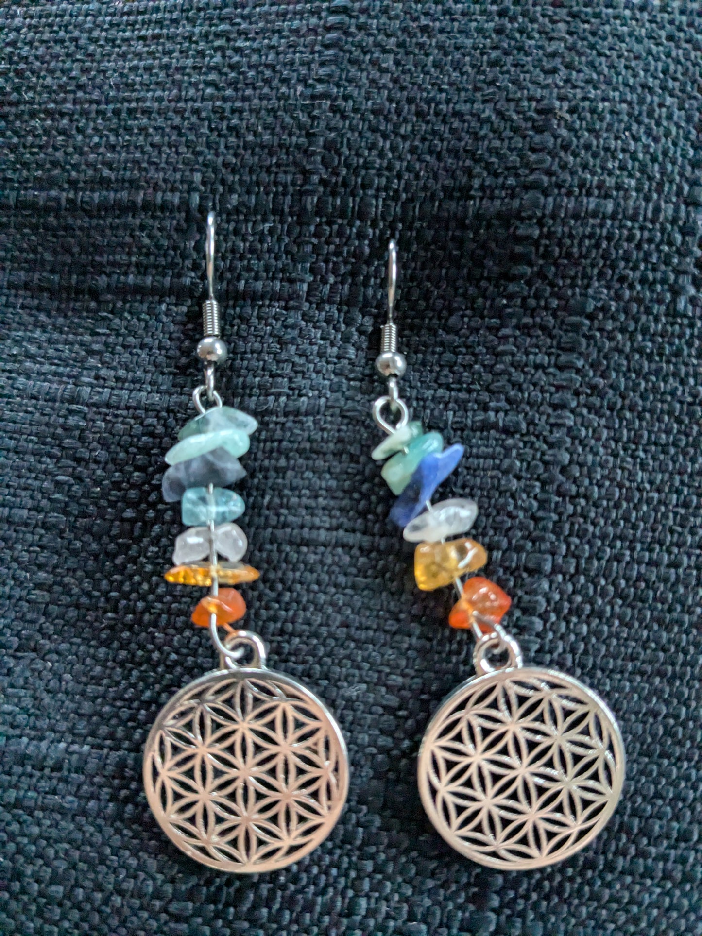 Flower Of Life Crystal Earrings