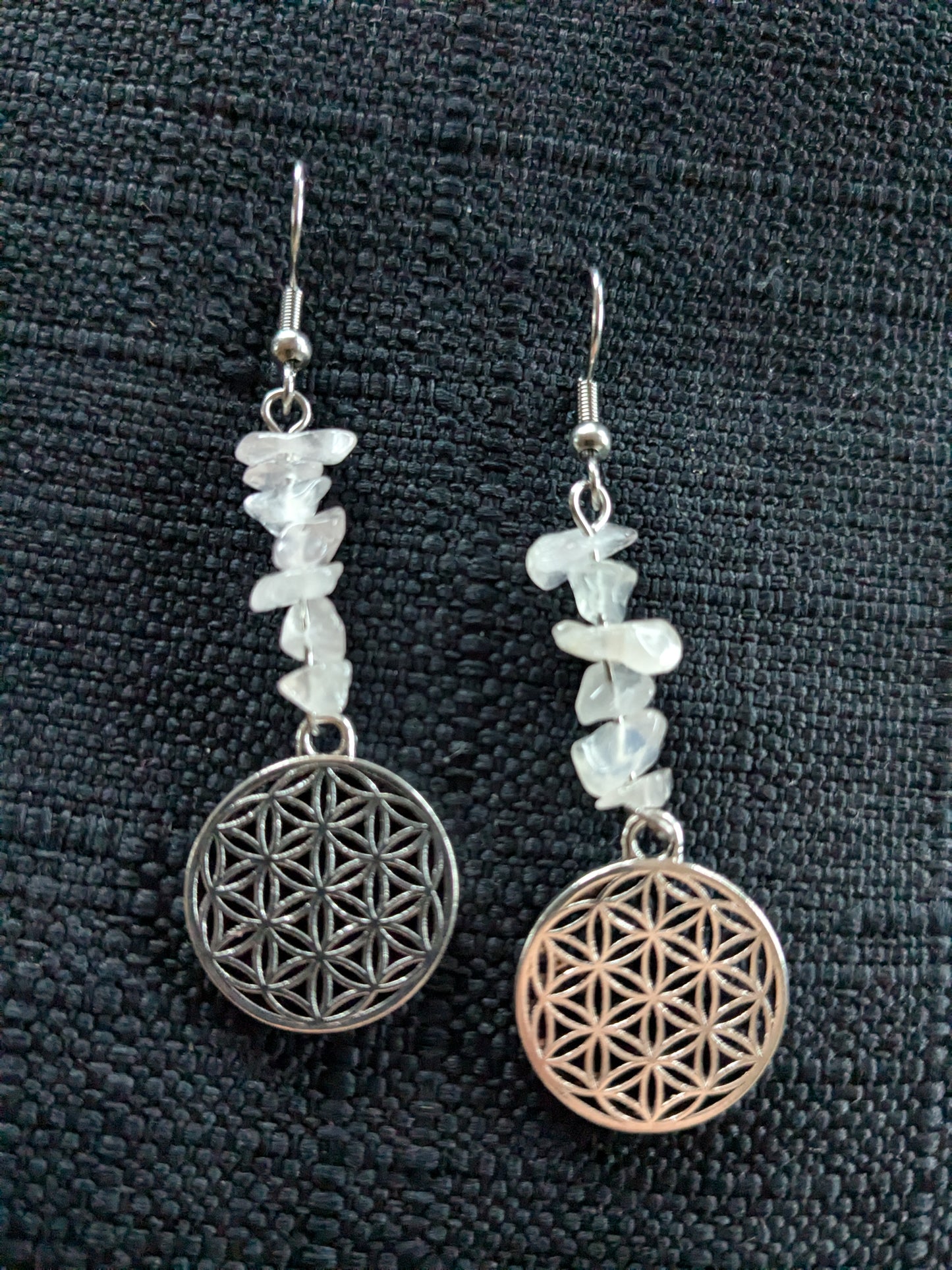 Flower Of Life Crystal Earrings