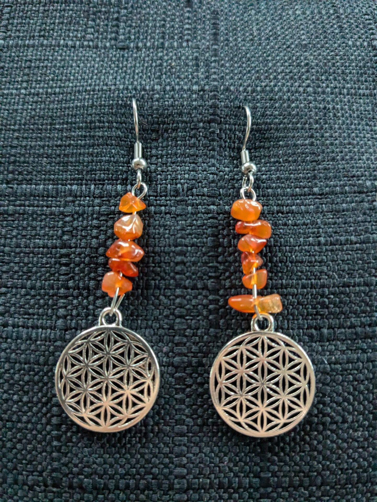 Flower Of Life Crystal Earrings