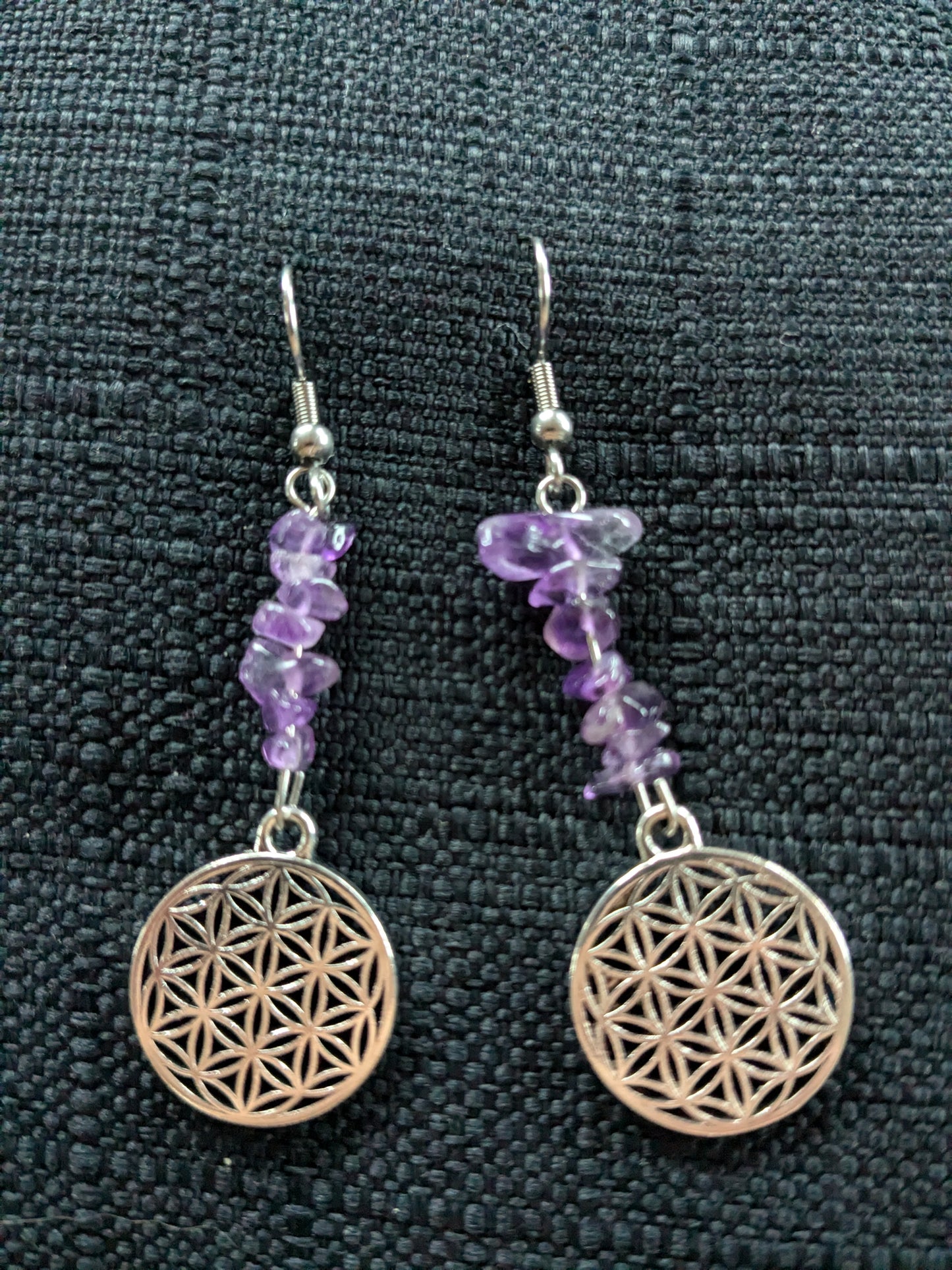 Flower Of Life Crystal Earrings