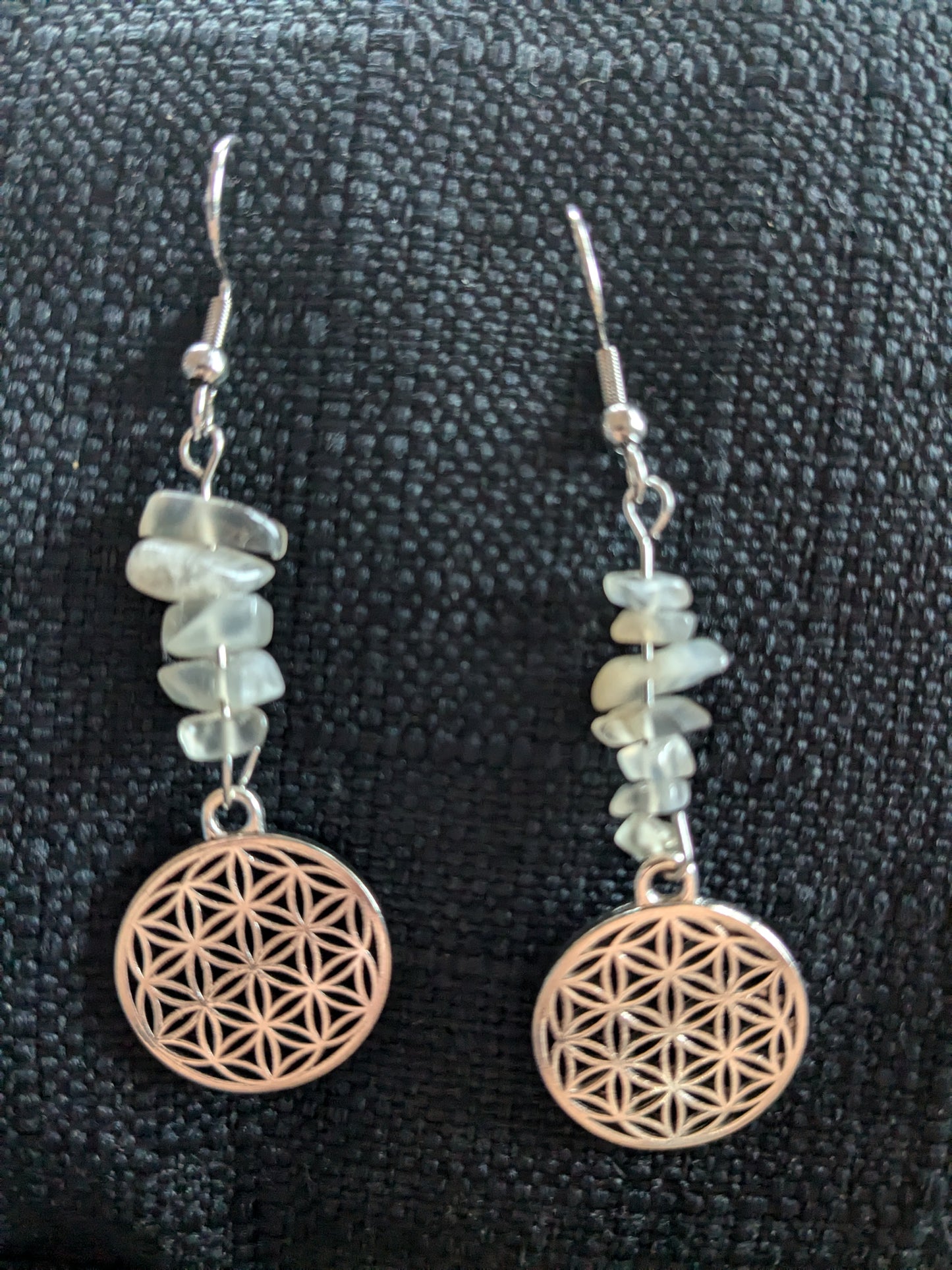 Flower Of Life Crystal Earrings