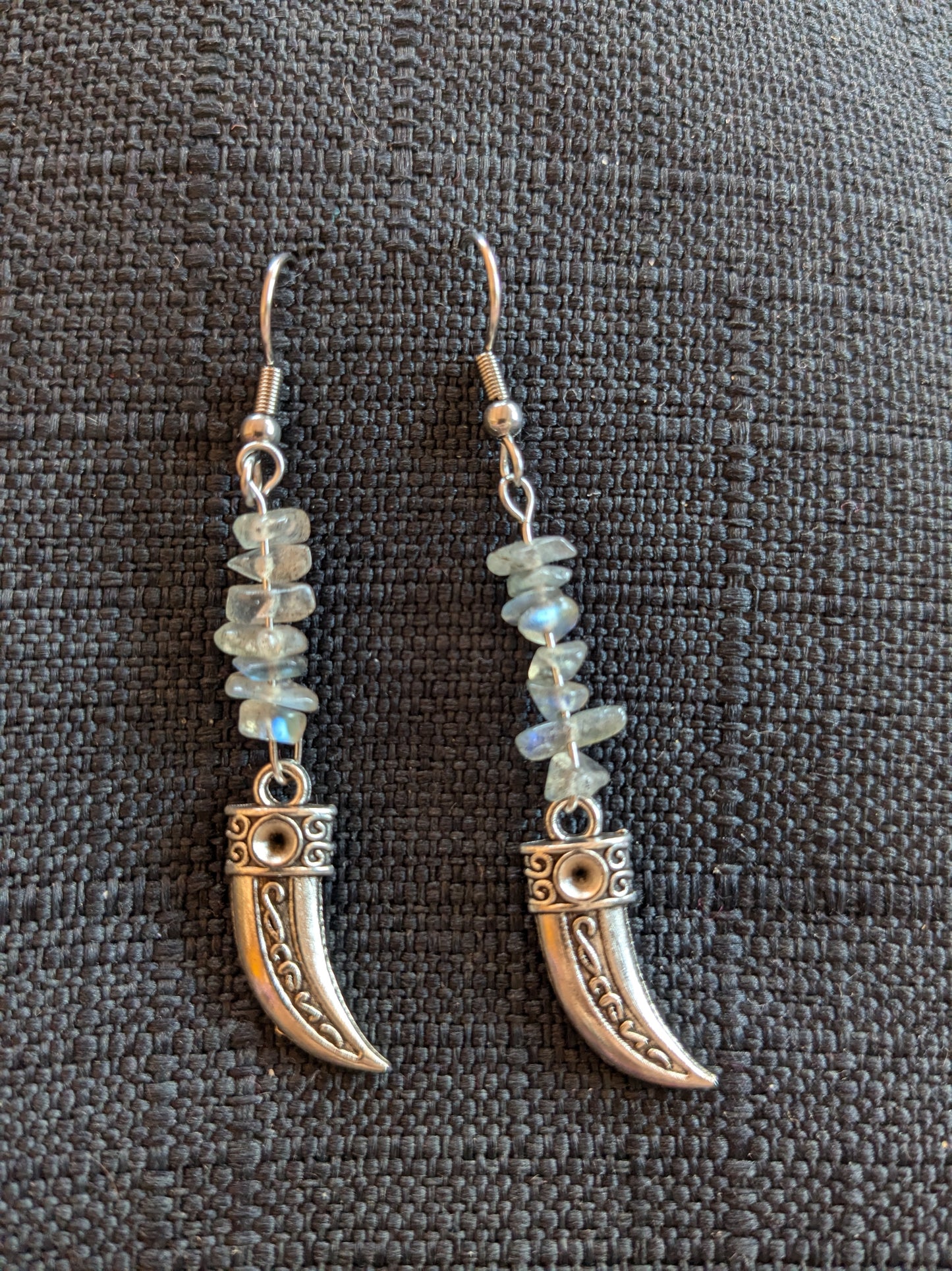 Viking Horn Crystal Earrings