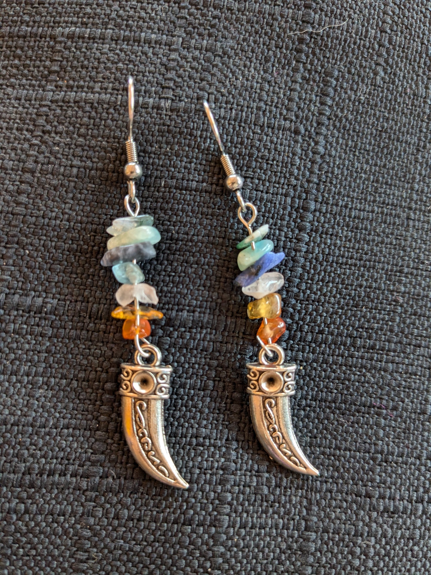 Viking Horn Crystal Earrings