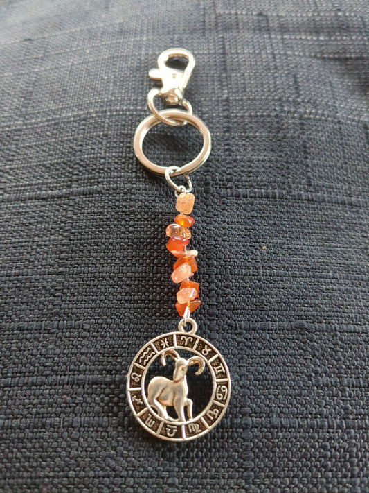 Aries Zodiac Intention Keychain