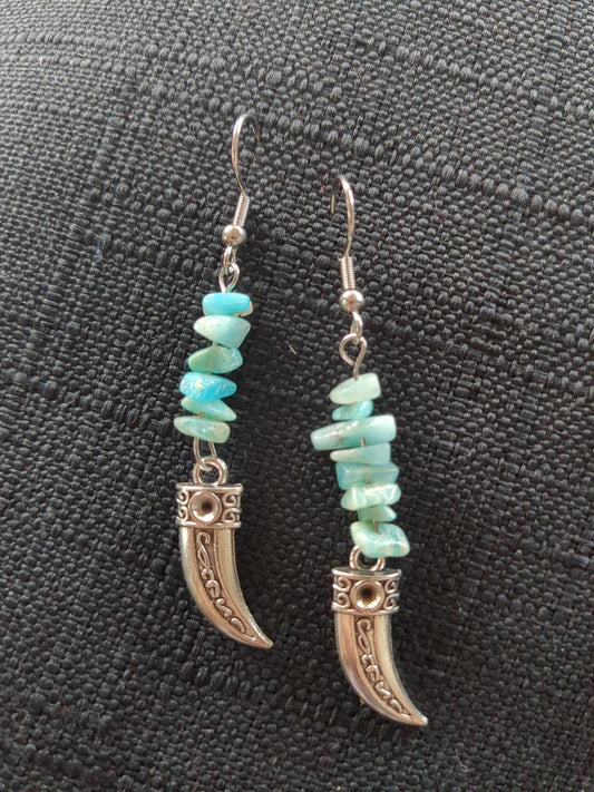 Viking Horn Crystal Earrings