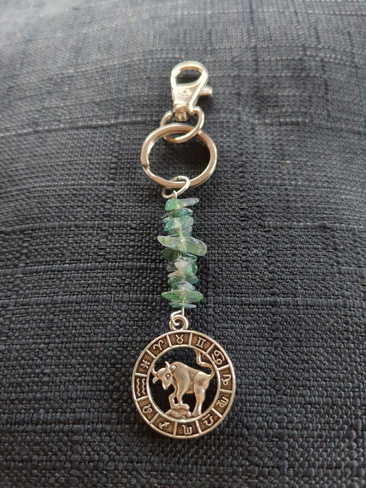 Taurus Zodiac Intention Keychain